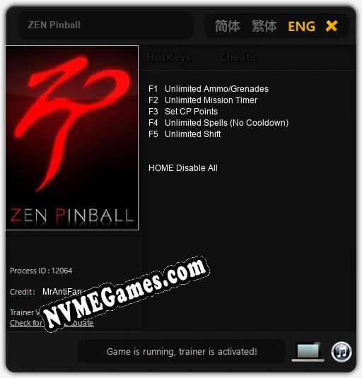 ZEN Pinball: Treinador (V1.0.99)