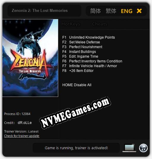 Zenonia 2: The Lost Memories: Treinador (V1.0.70)