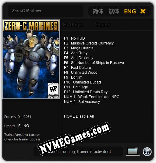 Zero-G Marines: Cheats, Trainer +14 [FLiNG]