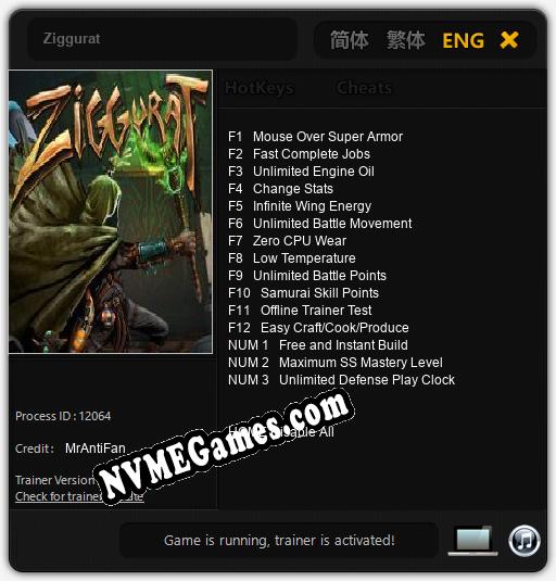 Ziggurat: Cheats, Trainer +15 [MrAntiFan]