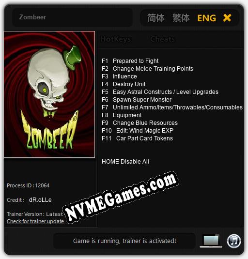 Zombeer: Cheats, Trainer +11 [dR.oLLe]