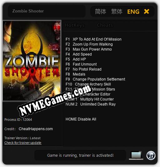 Zombie Shooter: Trainer +14 [v1.3]