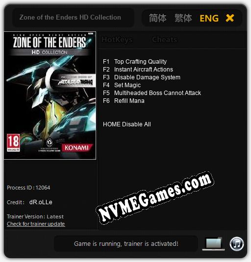 Zone of the Enders HD Collection: Cheats, Trainer +6 [dR.oLLe]