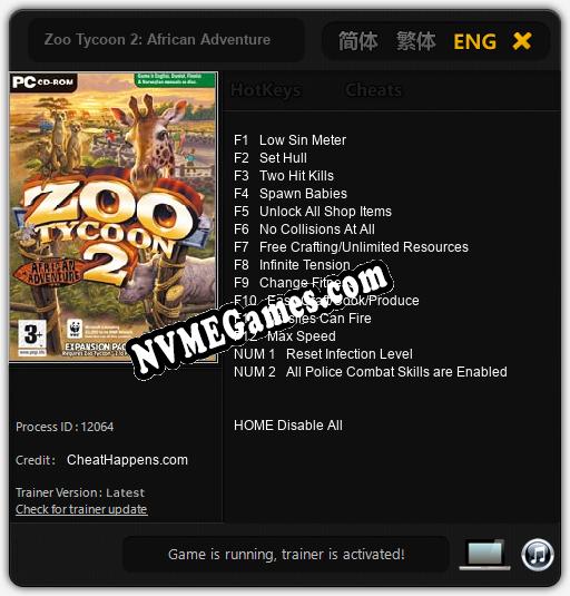 Zoo Tycoon 2: African Adventure: Cheats, Trainer +14 [CheatHappens.com]