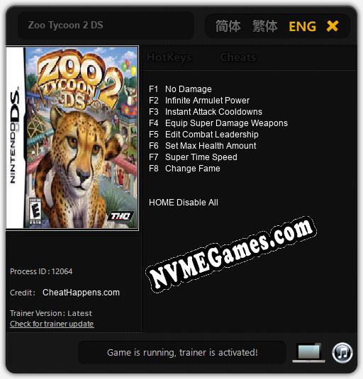 Zoo Tycoon 2 DS: Trainer +8 [v1.3]