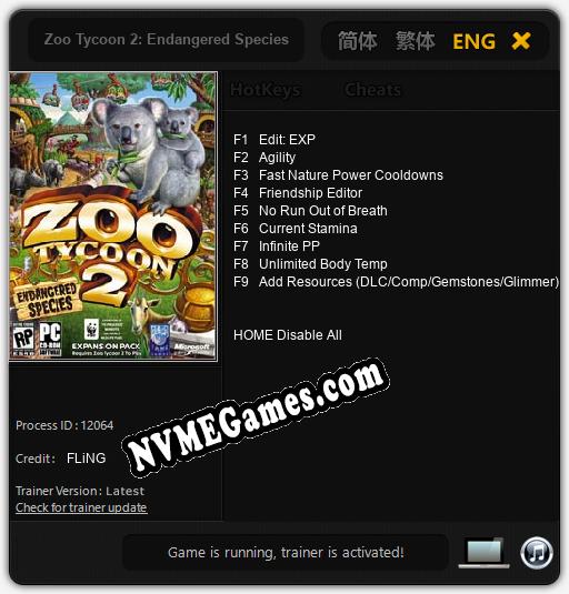 Zoo Tycoon 2: Endangered Species: Trainer +9 [v1.7]