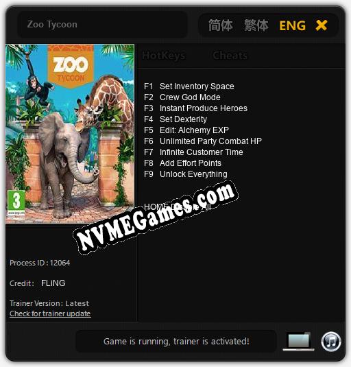 Zoo Tycoon: Cheats, Trainer +9 [FLiNG]