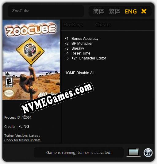 Treinador liberado para ZooCube [v1.0.3]