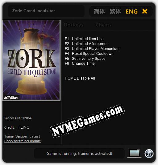 Zork: Grand Inquisitor: Trainer +6 [v1.7]