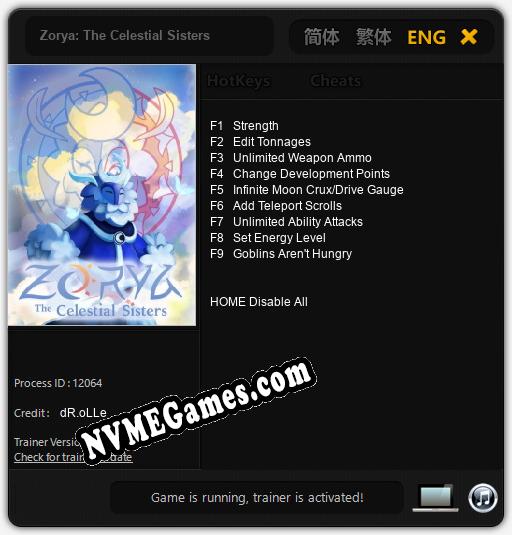 Zorya: The Celestial Sisters: Treinador (V1.0.98)