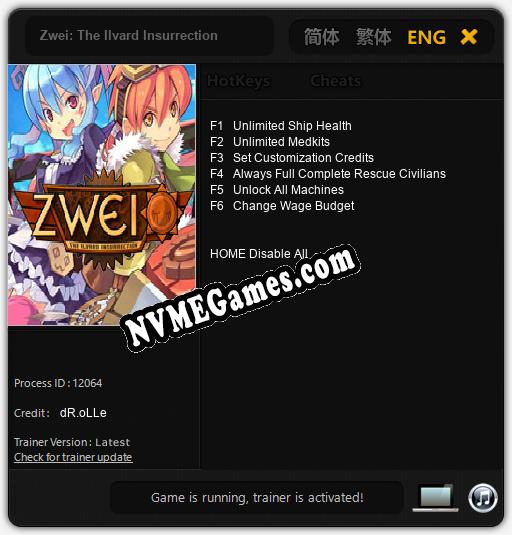 Zwei: The Ilvard Insurrection: Treinador (V1.0.27)