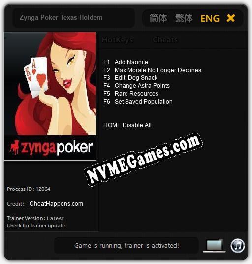 Zynga Poker Texas Holdem: Trainer +6 [v1.8]